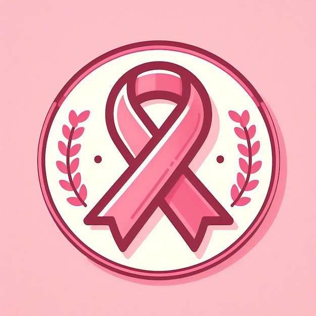 Photo pink ribbon hope on background world cancer day