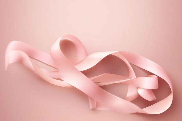 A pink ribbon is in a spiral.