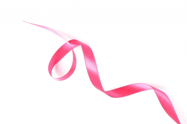 Pink ribbon isolated on white