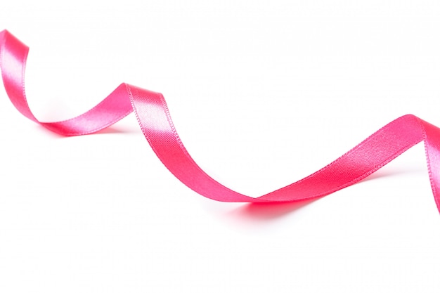 Pink ribbon isolated on white