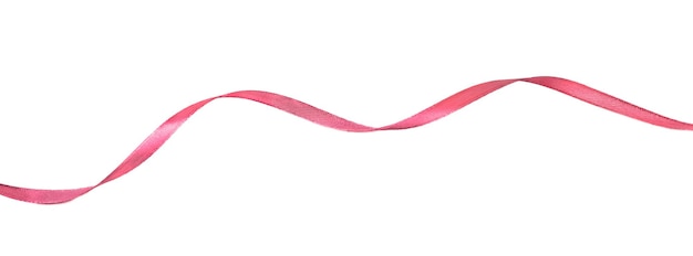 Photo pink ribbon, isolated on white