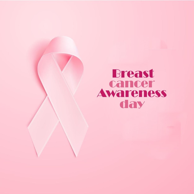 pink ribbon on pink background