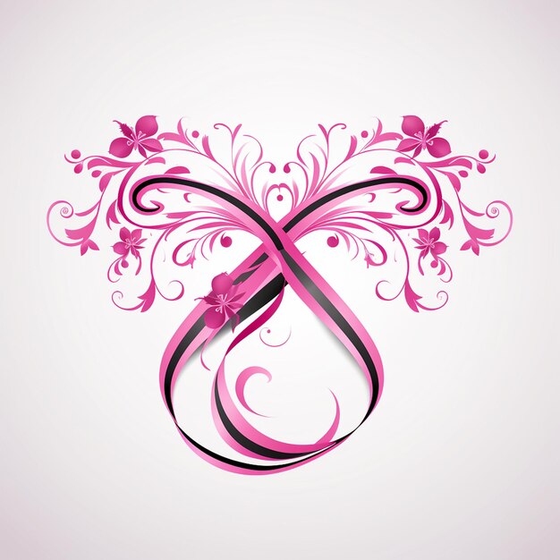 Photo pink ribbon for simple and clean design