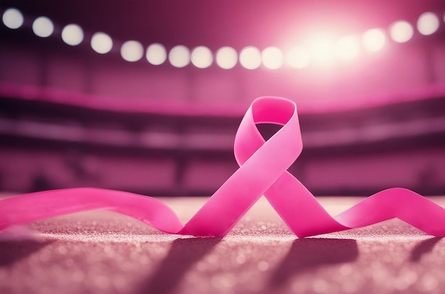 Pink ribbon in stadium image generated by ai