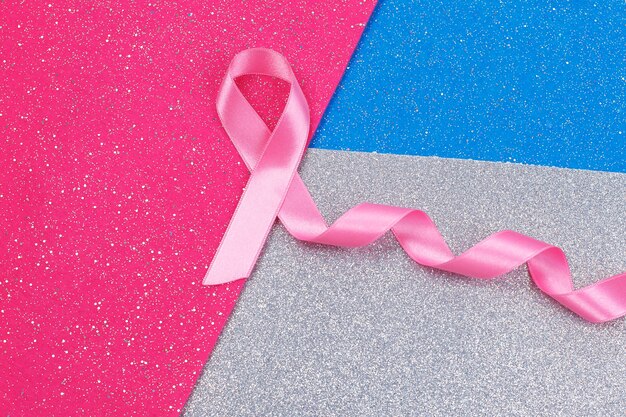 Pink ribbon symbol of breast cancer