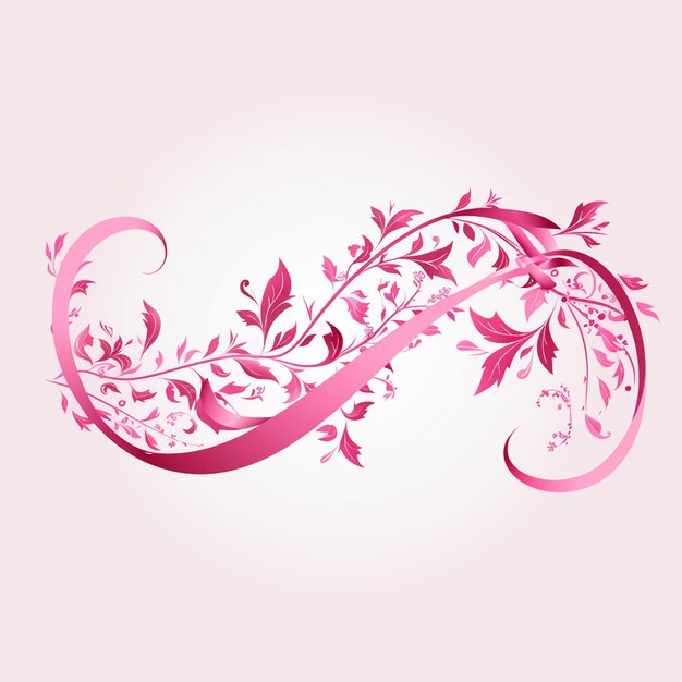 Photo pink ribbon symbol of hope and strength