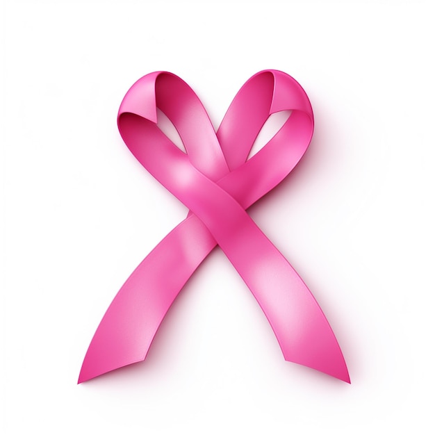 写真 乳がんとの闘いのピンクのリボンのベクトル図のシンボル