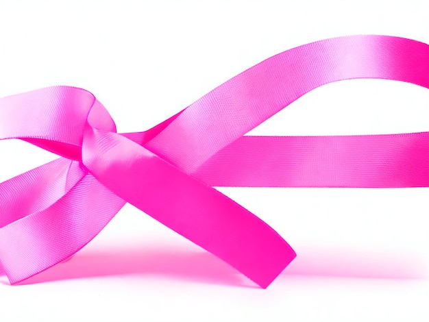 Photo pink ribbon symbolizes environmental awareness white background image download