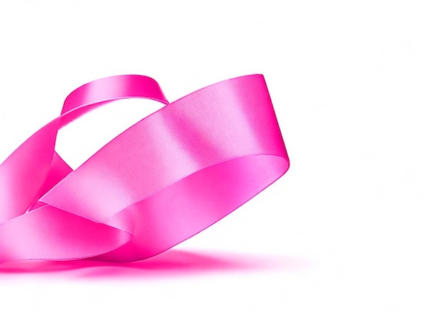Photo pink ribbon symbolizes environmental awareness white background image download