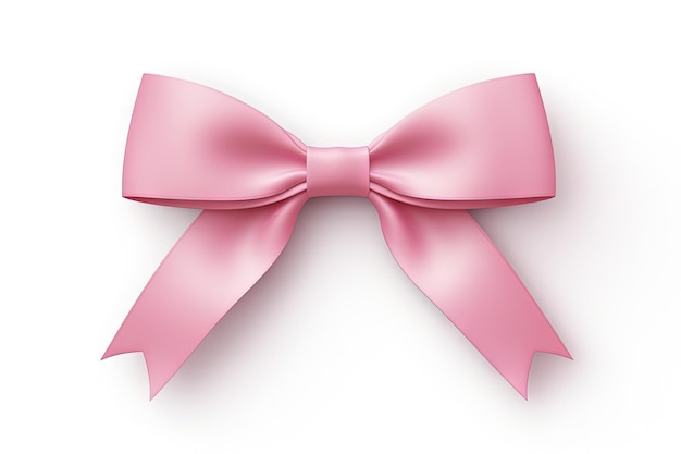 Pink ribbon symbolizing breast tumor illness awareness isolated with clipping path