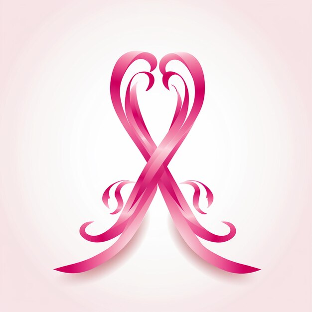 Photo pink ribbon symbolizing hope and strength