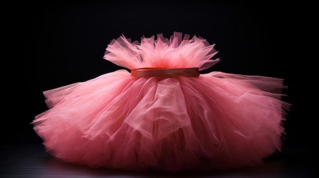 Розовая ленточная туту, которую носит крошечная танцовщица