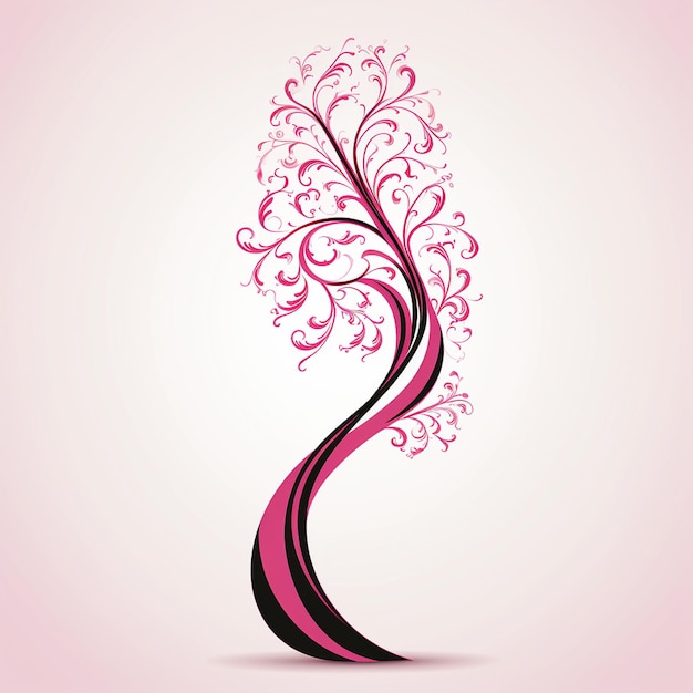 Pink ribbon on white background easy to download and use