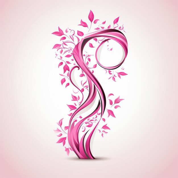 Photo pink ribbon on white background perfect for commercial use