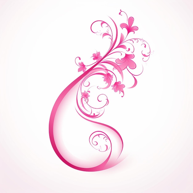 Pink ribbon on white background a symbol of hope for a cure