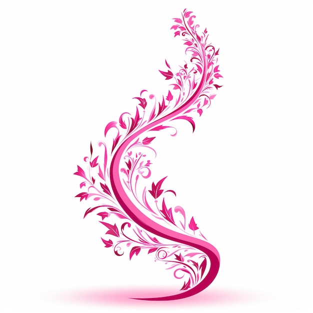 Pink Ribbon on White Background A Symbol of Hope and Strength