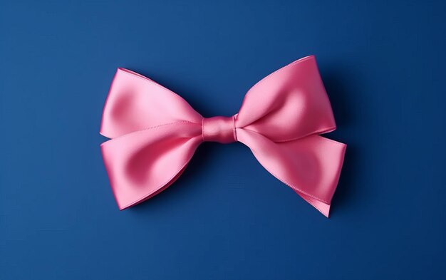 Pink ribbon with blue background