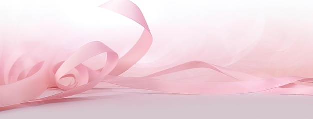 a pink ribbon with a message about cancer in the style of minimalist background