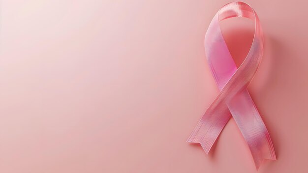 a pink ribbon with a pink ribbon on it
