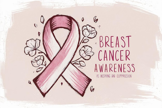 a pink ribbon with a pink ribbon that says breast cancer awareness awareness