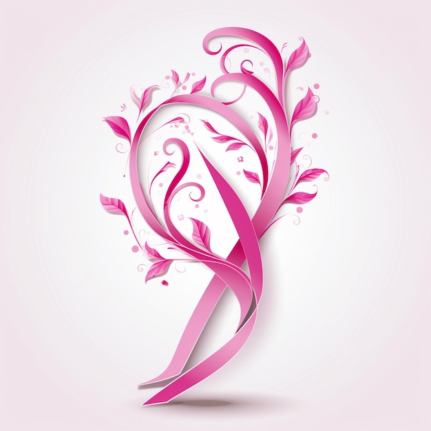 Pink ribbon for women strength and courage