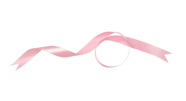 Photo a pink ribbons isolated on a white background with clipping path.