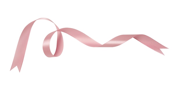 A pink ribbons isolated on a white background with clipping path.