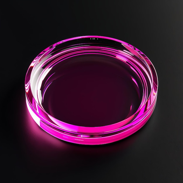 Photo a pink ring with a purple rim is shown on a black background