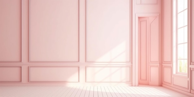 A pink room with a door that says'pink '