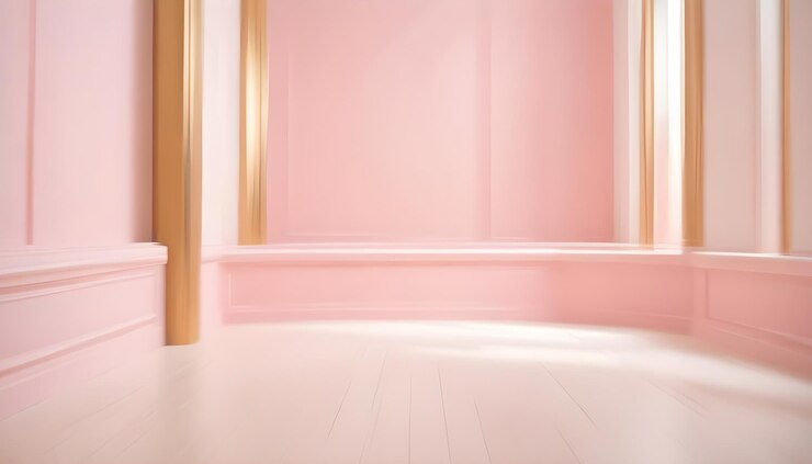 Photo  문과 분홍색 벽이 있는 분홍색 방