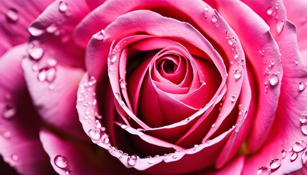 Pink rose bloom secluded on white