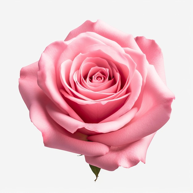 Розовая роза крупным планом изолирована на белом