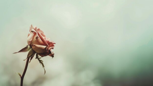 Photo pink rose in field