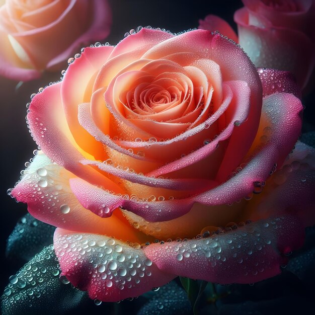 Photo pink rose flower background