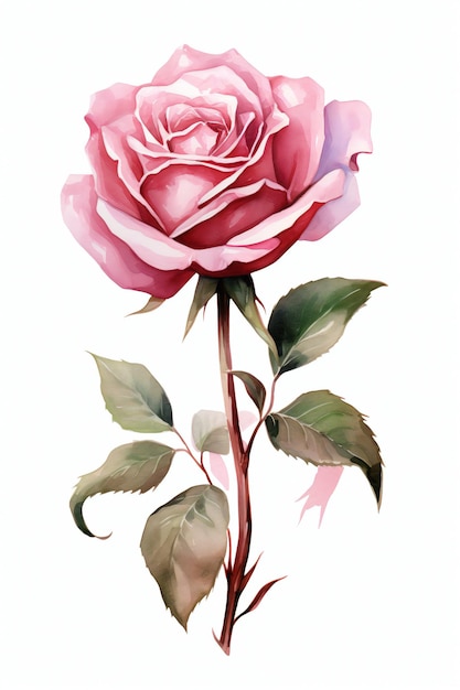 Pink Rose Flower Illustration Clipart Bloemontwerp
