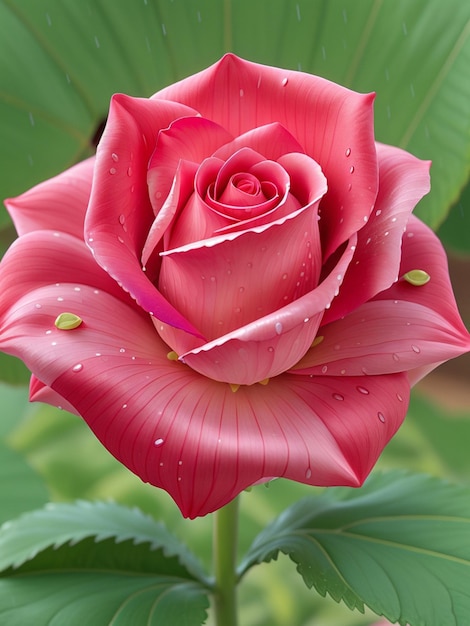 Photo pink rose flower