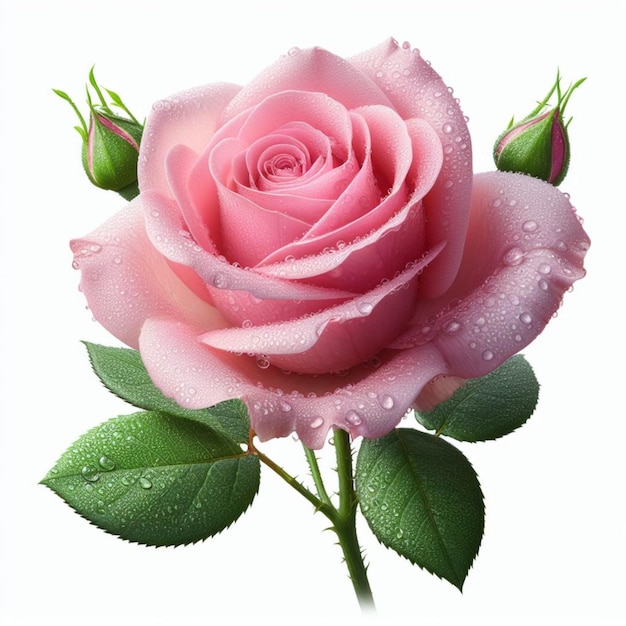Розовые цветы изолированы на белом фоне для любовной свадьбы и Дня святого Валентина