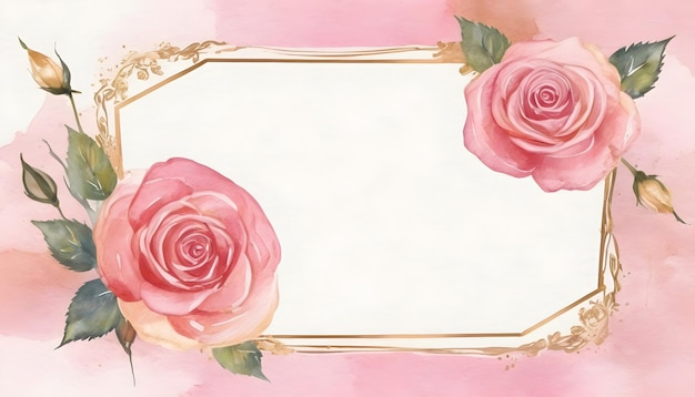 Pink Rose Frame floral Background