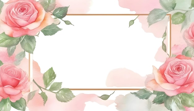 Pink Rose Frame floral Background