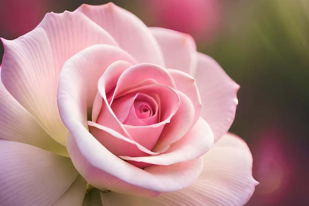 A pink rose in a garden