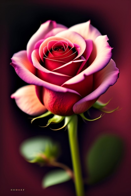 A pink rose is the symbol of love.