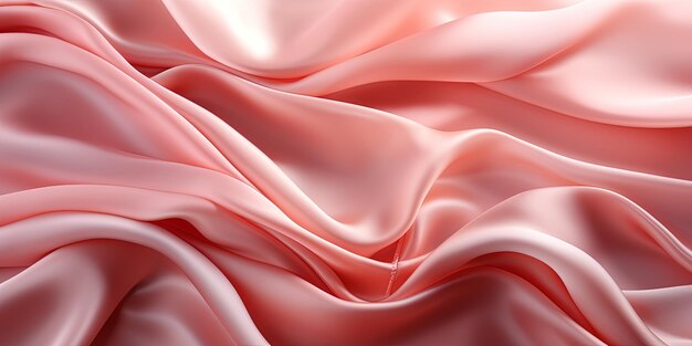 Pink rose peach white silk satin Creases in fabric Light luxury elegant background with space for design