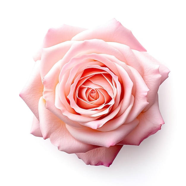 pink rose on white background isolated