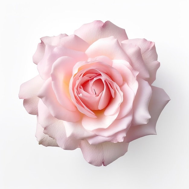 pink rose on white background isolated