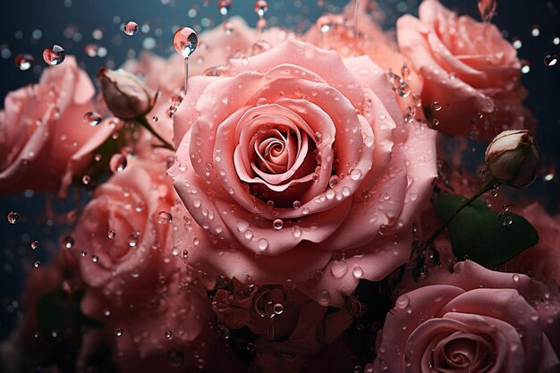 pink rose with falling petals pink rose image photography