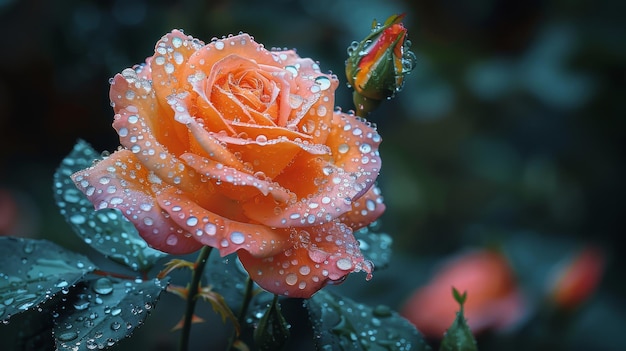 Pink Rose With Water Droplets