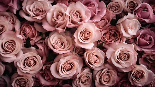 Pink roses flat lay wallpaper