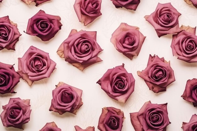 Photo pink roses on a gray background