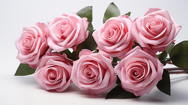 pink roses isolated on white