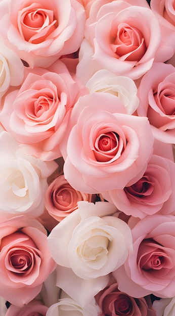 Pink roses phone wallpaper background ai generated